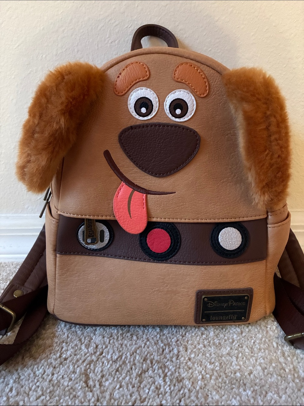 Loungefly Pixar Up Doug Dug Dog Mini Backpack Fake Fur Ears